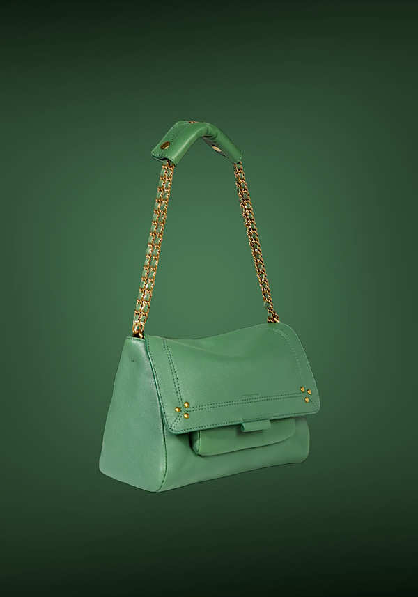 Rose & Lini JÉRÔME DREYFUSS “LULU M” CELADON GREEN LEATHER BAG Duty-free