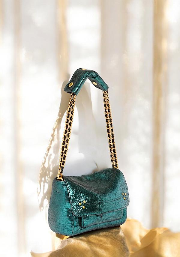 Rose & Lini JÉRÔME DREYFUSS “LULU S” LAMÈ GREEN BAG Sconti questo mese