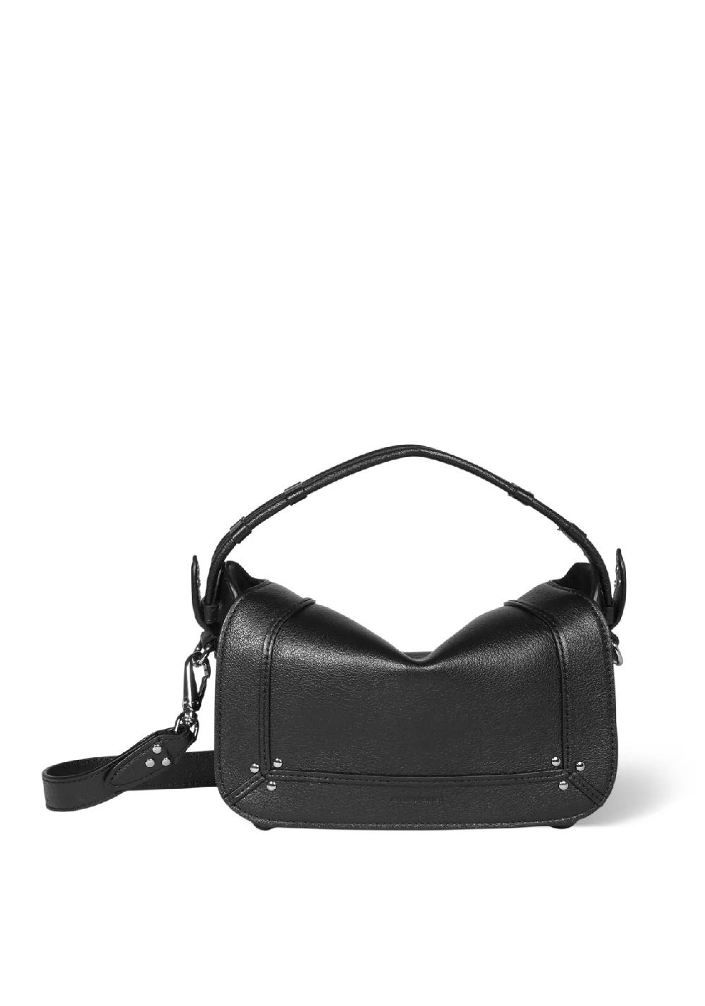 Rose & Lini JÉRÔME DREYFUSS “PEPITO S” BLACK & SILVER LEATHER BAG Nuovo