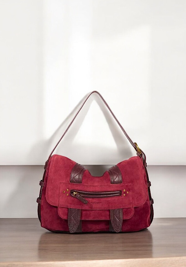 Rose & Lini JÉRÔME DREYFUSS “JOE S” BURGUNDY SHOULDER BAG Qualità Garantita