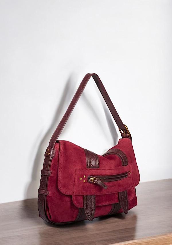 Rose & Lini JÉRÔME DREYFUSS “JOE S” BURGUNDY SHOULDER BAG Qualità Garantita