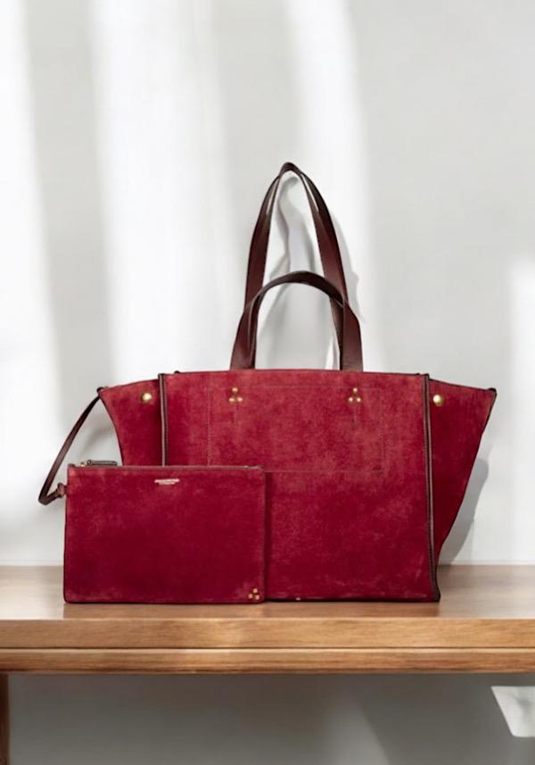 Rose & Lini JÉRÔME DREYFUSS “LEON M” BURGUNDY BAG Promozione Limitata
