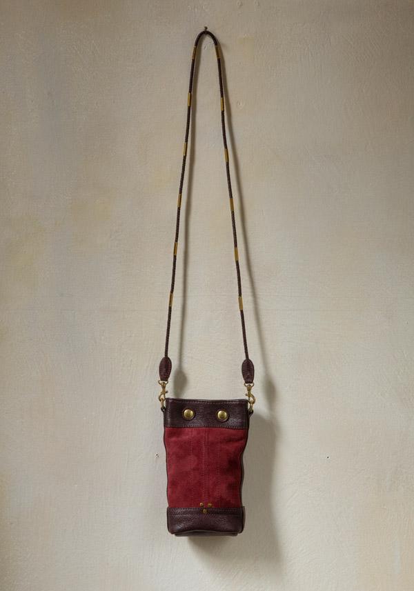 Rose & Lini JÉRÔME DREYFUSS “BEN MINI” BURGUNDY LEATHER BAG Presa
