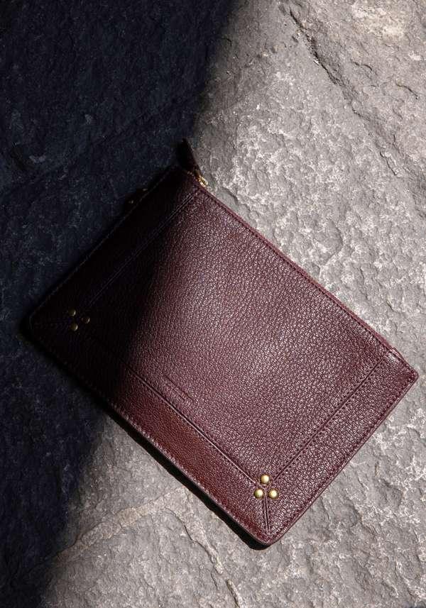 Rose & Lini JÉRÔME DREYFUSS “POPOCHE M” BORDEAUX GRAIN POUCH Sconto