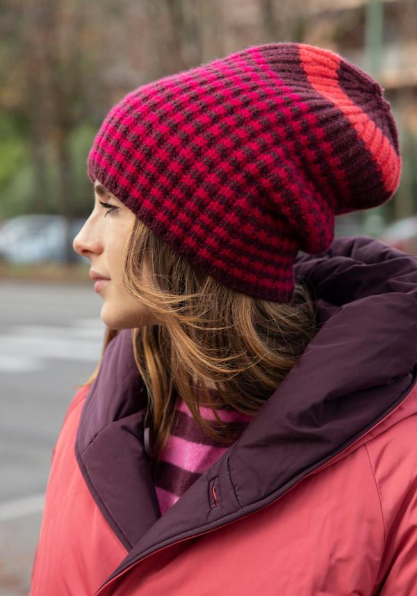 Rose & Lini DANIELAPI CASHMERE “ROYAL HAT MIX STRIPES” FUCSIA Outlet