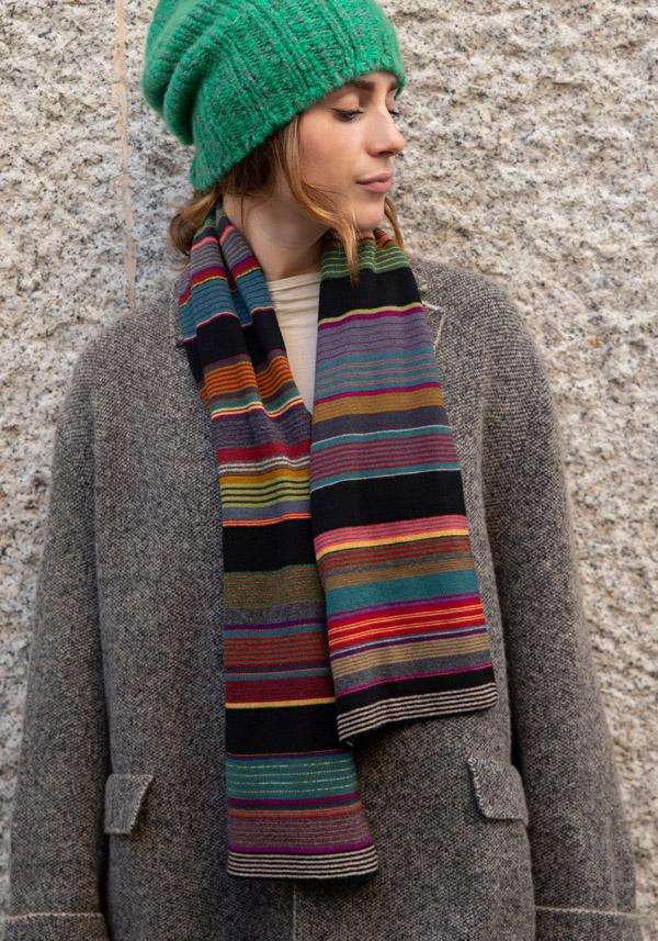 Rose & Lini DIANE DE CLERCQ CASHMERE & WOOL “AESCULUS” MULTICOLOR SCARF Nuova