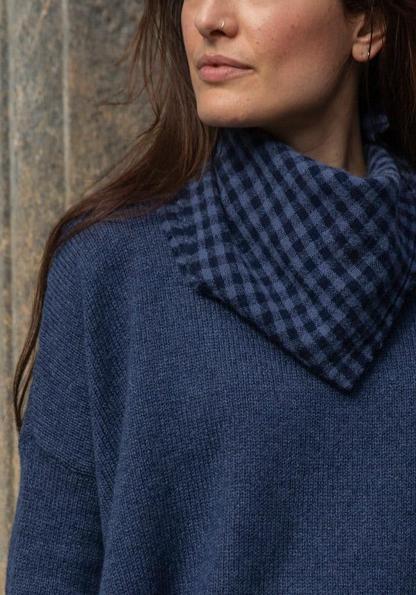 Rose & Lini APUNTOB CASHMERE “STOLE 1908” BLUE Spedizione gratuita