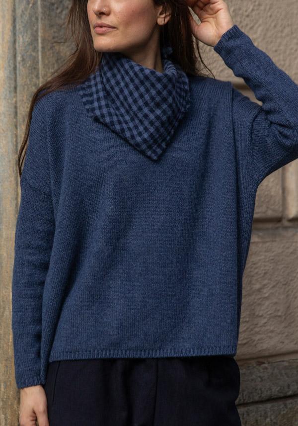 Rose & Lini APUNTOB CASHMERE “STOLE 1908” BLUE Spedizione gratuita
