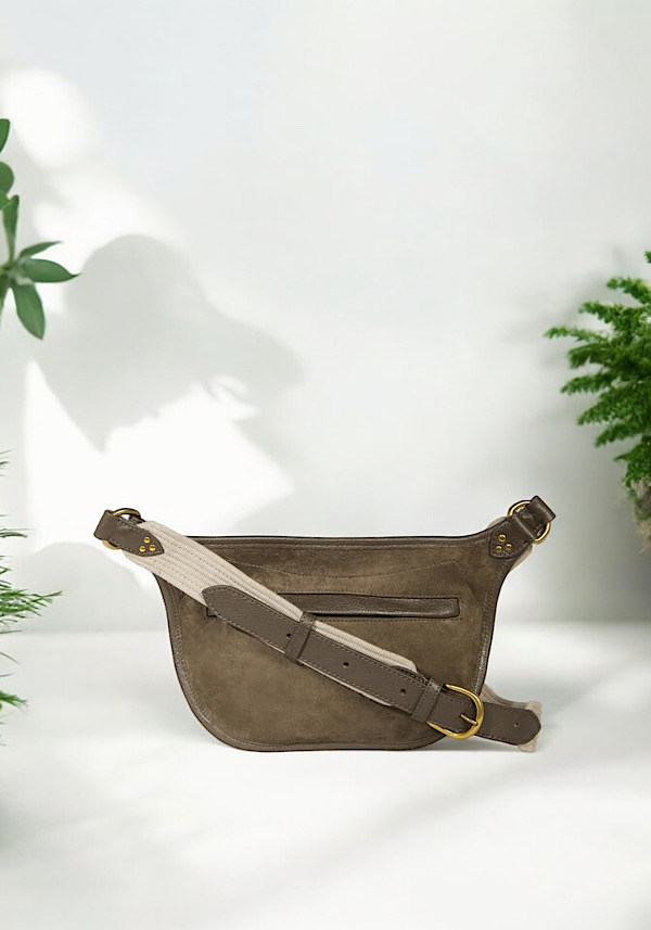 Rose & Lini JÉRÔME DREYFUSS “STAN BANANE” SAVANE SUEDE LEATHER BAG Prezzo di fabbrica