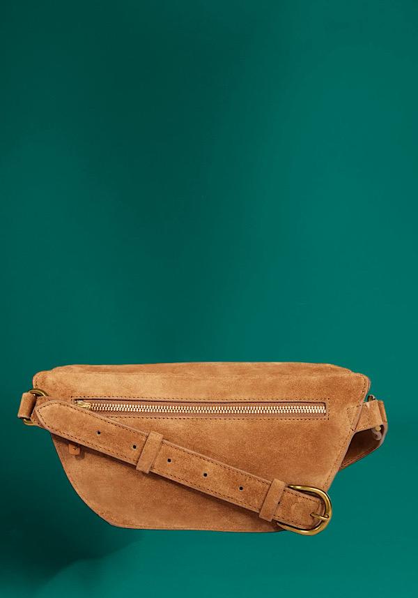Rose & Lini JÉRÔME DREYFUSS “LINO BANANE” GAUCHO TABAC BELT BAG Grande vendita