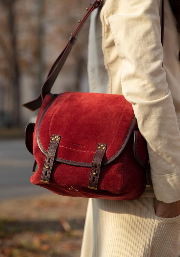 Rose & Lini JÉRÔME DREYFUSS “STAN L” BURGUNDY SHOULDER BAG Flash Sale
