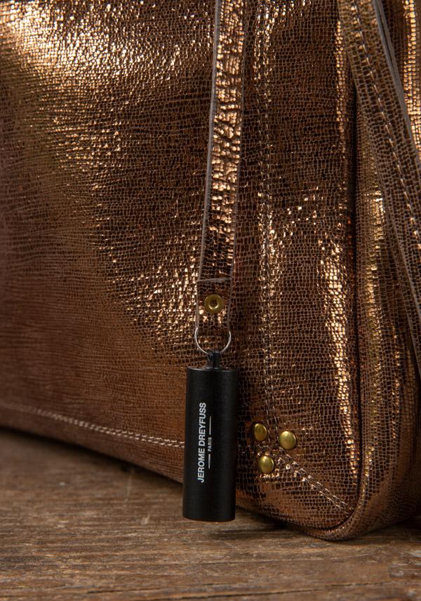 Rose & Lini JÉRÔME DREYFUSS “CLIC CLAC XL” LAMÈ BRONZE CLUTCH BAG Black Friday