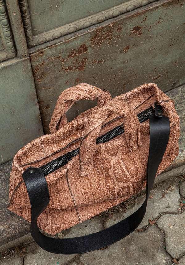 Rose & Lini SIMONA TAGLIAFERRI NUDE PYTHON SOFT BAG Cyber Monday
