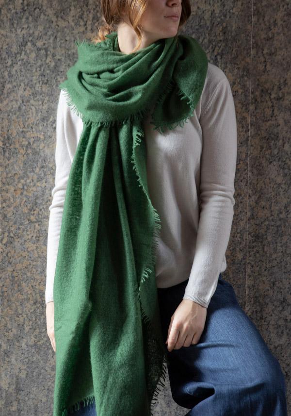 Rose & Lini MIRROR IN THE SKY CASHMERE “OPEN KNITTED” HERB SCARF Shopping Online