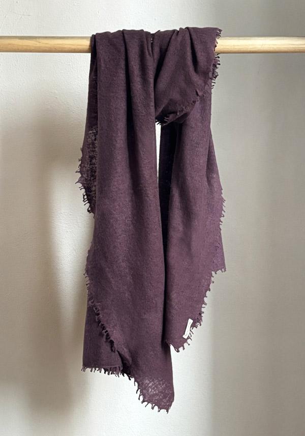Rose & Lini MIRROR IN THE SKY CASHMERE “OPEN KNITTED PLAIN” CHICORY SCARF Sottocosto