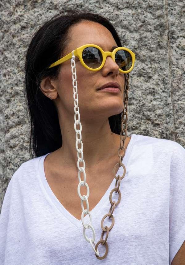Rose & Lini ORRIS LONDON “SMILEY CHAIN” MILK GLASSES CHAIN Online