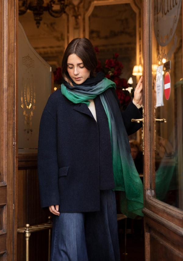 Rose & Lini FALIERO SARTI WOOL & CASHMERE “MARINA” SCARF EMERALD I Più Venduti