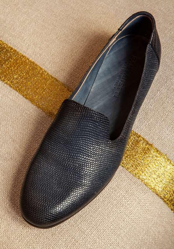 Rose & Lini PANTANETTI INDACO LIZARD “FLAT SHOES 15128” Offerta Pasqua