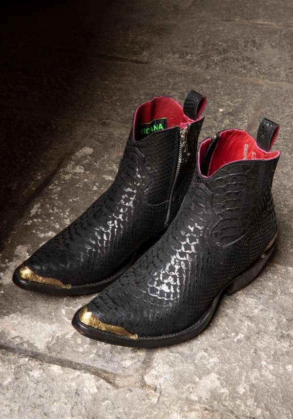 Rose & Lini MEXICANA “LAPAZ MARACAIBO” TEXTURED BLACK ANKLE BOOTS Offerta San Valentino