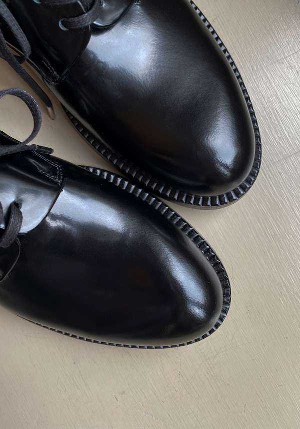 Rose & Lini ROCCO P. “SHOES 17612” BLACK LEATHER SHOES Offerta Anniversario
