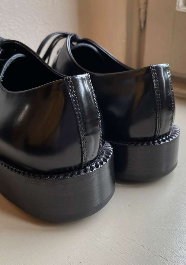 Rose & Lini ROCCO P. “SHOES 17612” BLACK LEATHER SHOES Offerta Anniversario