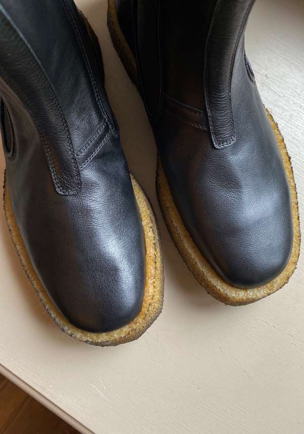 Rose & Lini ROCCO P. “TRONCHETTO 17604” BLACK LEATHER ANKLE BOOTS Smaltimento dello stoccaggio