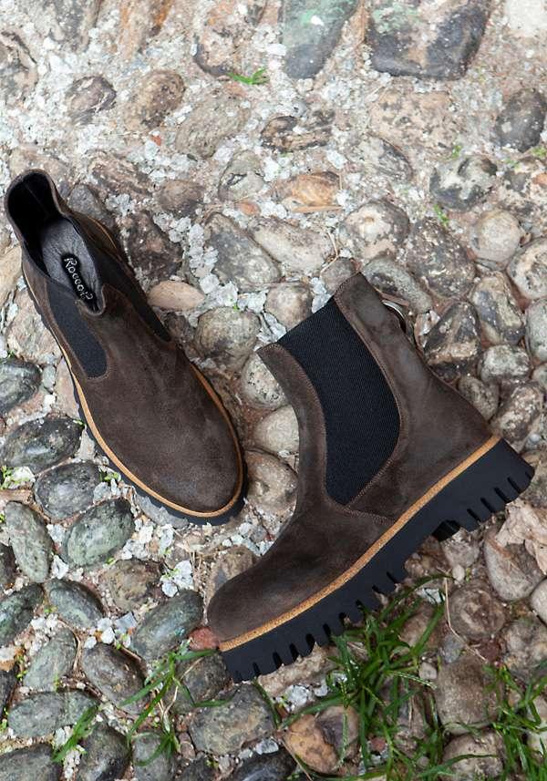 Rose & Lini ROCCO P. “TRONCH 13603” SUEDE CHOCO ANKLE BOOTS Latest fashion