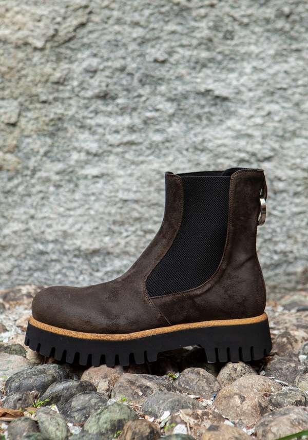 Rose & Lini ROCCO P. “TRONCH 13603” SUEDE CHOCO ANKLE BOOTS Latest fashion