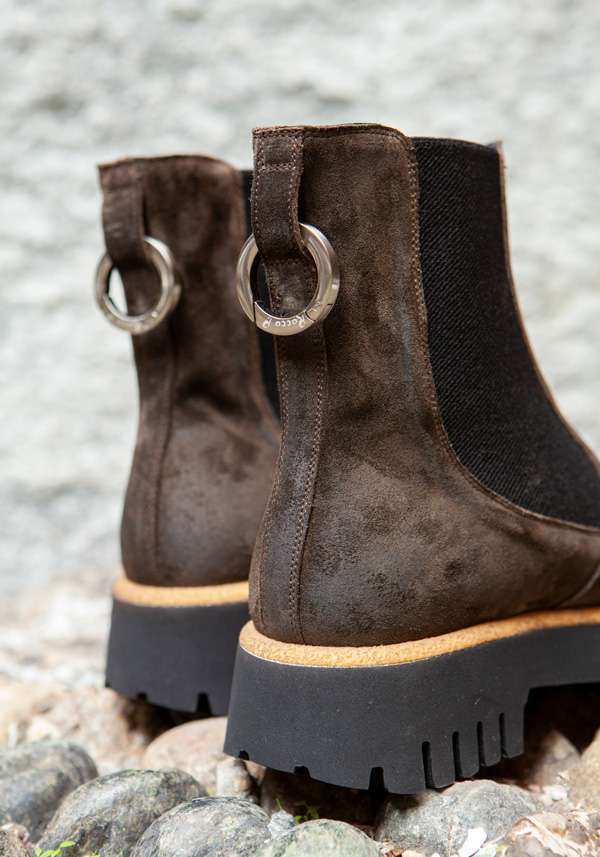 Rose & Lini ROCCO P. “TRONCH 13603” SUEDE CHOCO ANKLE BOOTS Latest fashion