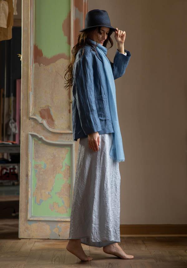 Rose & Lini LINING BLUE & WHITE “SIMEONE” WIDE LEG PANTS Grandi sconti