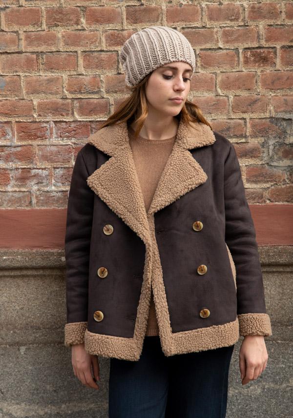 Rose & Lini LEON & LULU “CABAN 6 BUTTON” ESPRESSO & CREAM JACKET Enormi risparmi