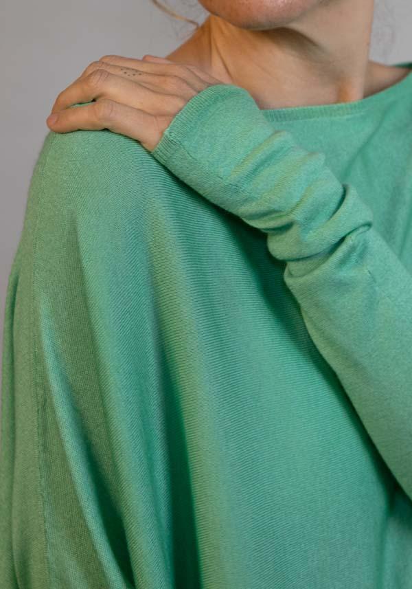Rose & Lini FISSORE CASHMERE “ZURIGO” GREEN PULL Sconti VIP
