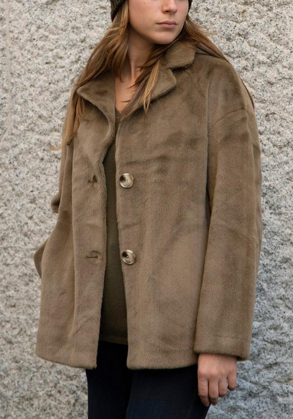 Rose & Lini LEON & LULU “CABAN 2 BUTTONS” FURRY KAKI/GREEN JACKET Prezzo basso