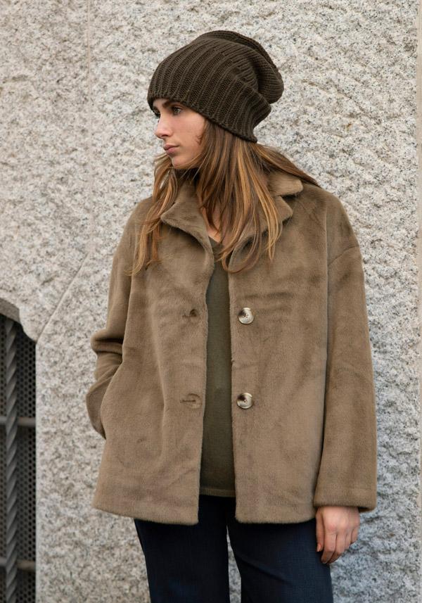Rose & Lini LEON & LULU “CABAN 2 BUTTONS” FURRY KAKI/GREEN JACKET Prezzo basso