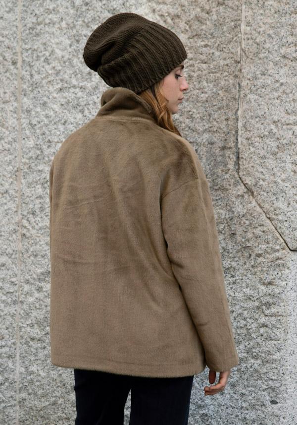 Rose & Lini LEON & LULU “CABAN 2 BUTTONS” FURRY KAKI/GREEN JACKET Prezzo basso