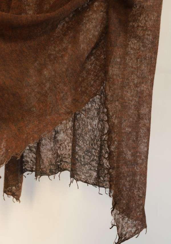 Rose & Lini LALAERRE CASHMERE “FRINGES PONCHO” CHOCOLATE Ritorno libero