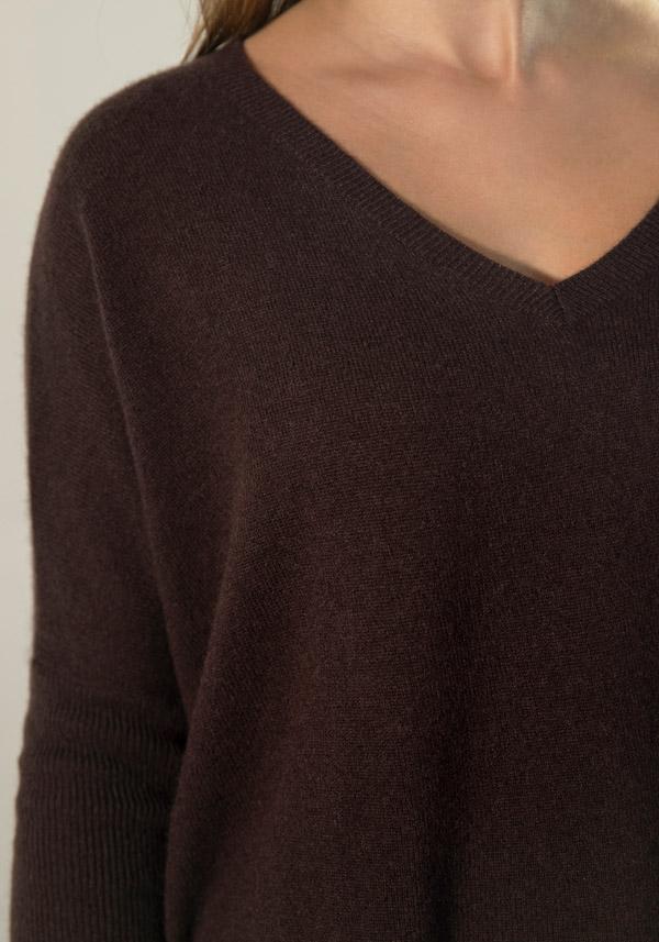 Rose & Lini ABSOLUT CASHMERE “PONCHO CAMILLE” BROWNIE Solo un giorno rimasto