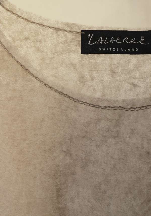 Rose & Lini LALAERRE CASHMERE “FRINGES PONCHO” BEIGE Super sconto