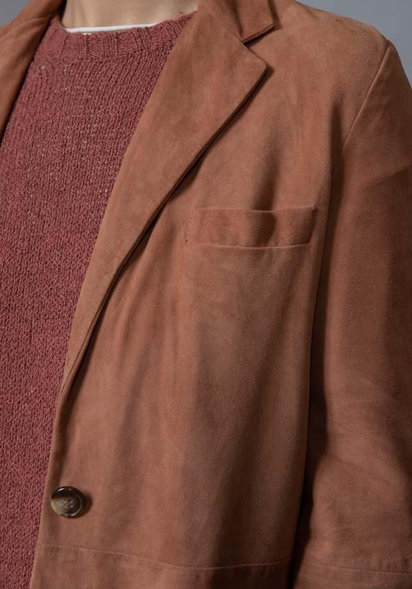 Rose & Lini KILTIE SUEDE LEATHER “LUCAS JACKET” BROWN Enormi sconti