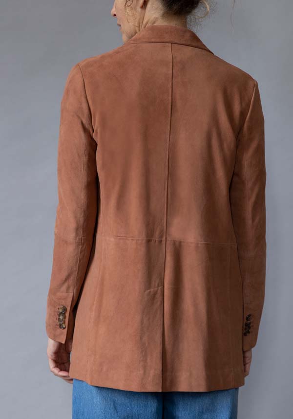 Rose & Lini KILTIE SUEDE LEATHER “LUCAS JACKET” BROWN Enormi sconti