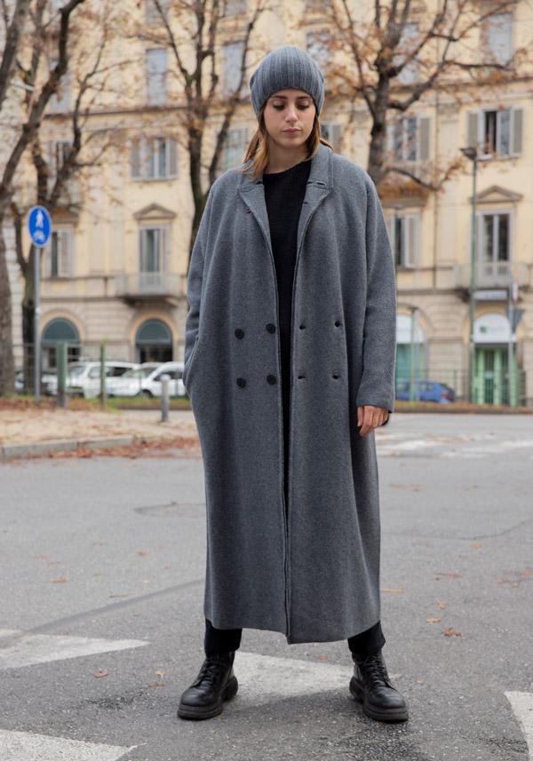 Rose & Lini OYUNA CASHMERE “ITUMI” SLATE GREY COAT Black Friday Prezzi