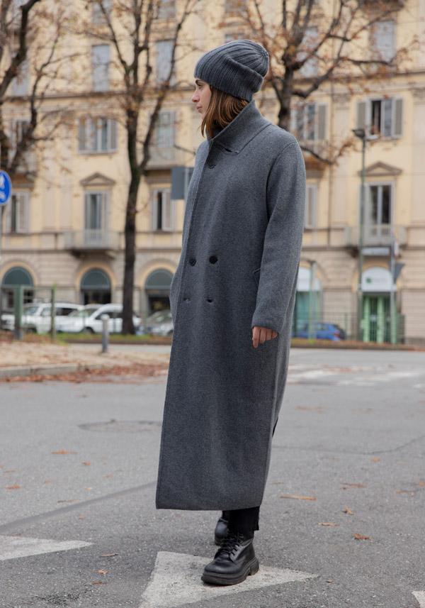 Rose & Lini OYUNA CASHMERE “ITUMI” SLATE GREY COAT Black Friday Prezzi