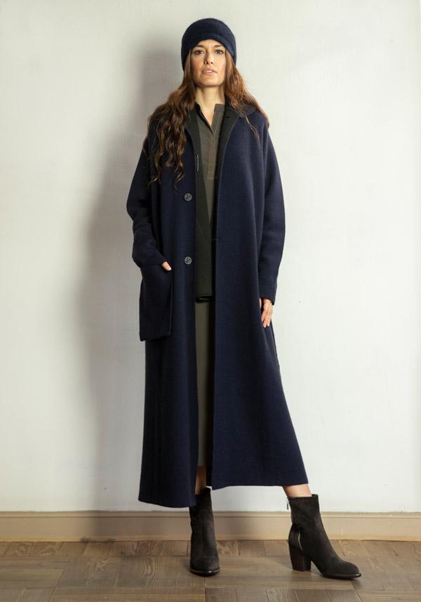 Rose & Lini OYUNA REVERSIBLE CASHMERE “COAT OLAMU” FOREST & OCEAN Duty-free