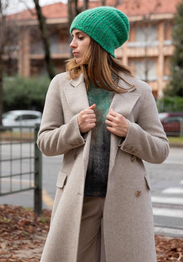 Rose & Lini ALMAROSA WOOL “COAT 535” TAUPE Sconti questo mese