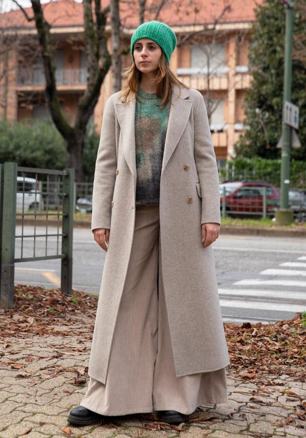 Rose & Lini ALMAROSA WOOL “COAT 535” TAUPE Sconti questo mese