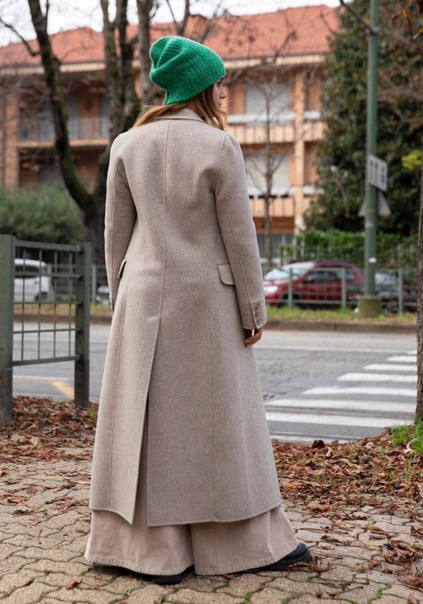 Rose & Lini ALMAROSA WOOL “COAT 535” TAUPE Sconti questo mese