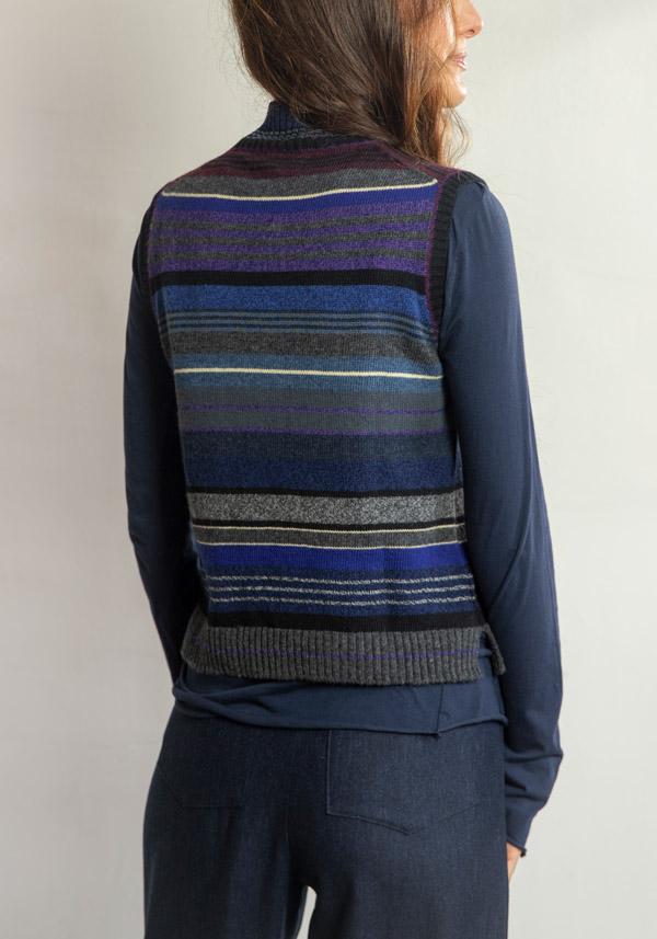 Rose & Lini DIANE DE CLERCQ CASHMERE & LAMB WOOL “COCOS” DENIM BLUE GILET 2025
