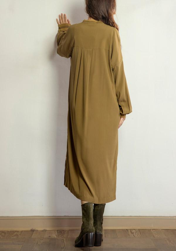 Rose & Lini KRISTENSEN DU NORD SILK “SHIRT DRESS 352” DARK OLIVE Acquista Ora