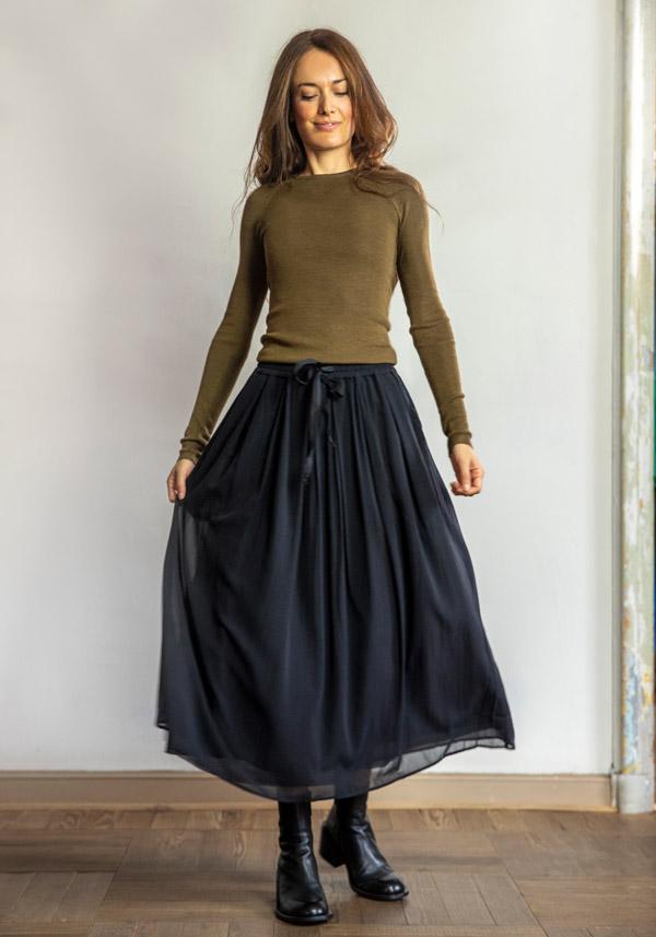 Rose & Lini KRISTENSEN DU NORD SILK & COTTON “SKIRT 357” BLACK Promozione Limitata
