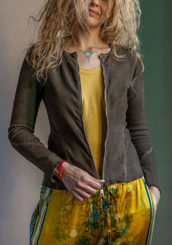 Rose & Lini GIORGIO BRATO PALM LEATHER 7912 JACKET Fino Al -60%